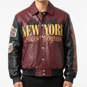 Jeff Hamilton Maroon & Black New York Las Vegas S Jacket